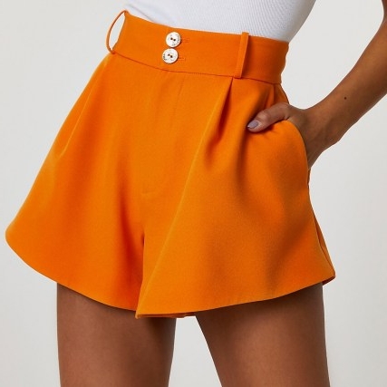 RIVER ISLAND Orange structured shorts