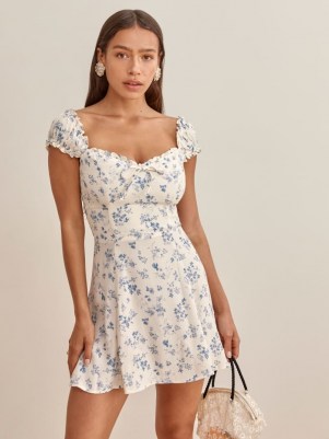 REFORMATION Pacey Dress in Lula / floral fitted bodice mini dresses - flipped