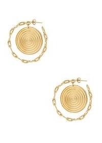 PACO RABANNE Eight Nano gold-tone hoop earrings ~ large circular charmed hoops