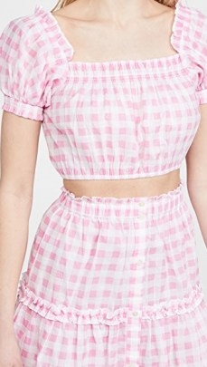 Playa Lucila Gingham Top Pink Check - flipped