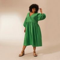 RIVER ISLAND Plus green cotton oversized dress ~ plus size summer dresses