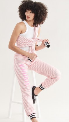 Rodarte RADARTE (RAD) Pink Gingham Printed Sweatpants ~ checked joggers - flipped