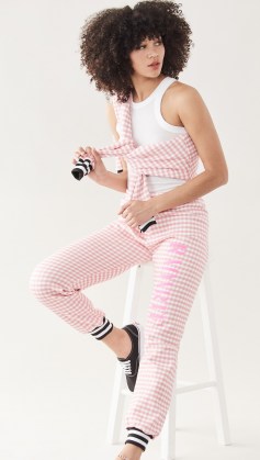 Rodarte RADARTE (RAD) Pink Gingham Printed Sweatpants ~ checked joggers