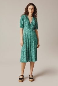 GHOST SABRINA DRESS Green Ditsy / floral vintage style dresses