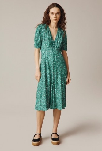 GHOST SABRINA DRESS Green Ditsy / floral vintage style dresses
