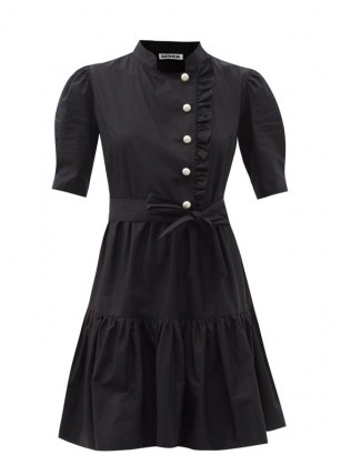 ATSHEVA Sadie pearl-button cotton mini dress in black