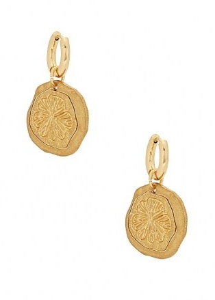 SANDRALEXANDRA Lemon Slice 18kt gold-plated hoop earrings / stylish fruit jewellery / lemons