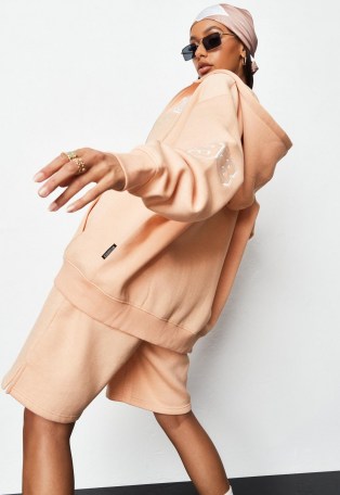 sean john x missguided peach varsity zip through hoodie ~ oversized hoodies