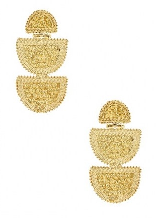 SORU JEWELLERY Lucina 18kt gold-plated drop earrings – long tiered statement drops