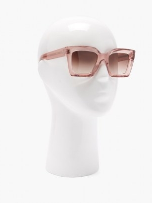 CELINE EYEWEAR Square acetate sunglasses in pink | large retro sunnies | brown gradient lenses