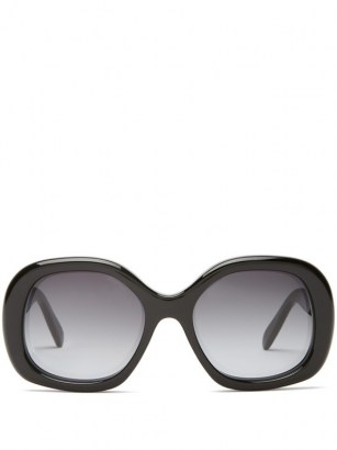 CELINE EYEWEAR Square acetate sunglasses | large black vintage style sunnies | retro eyewear - flipped