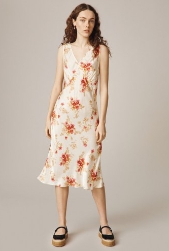 GHOST SUMMER DRESS Cream Roses / vintage style slip dresses - flipped