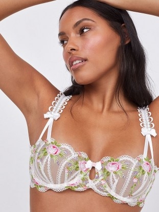 FOR LOVE & LEMONS Trellis Rose Bra / romantic floral embroidered bras / feminine lingerie - flipped