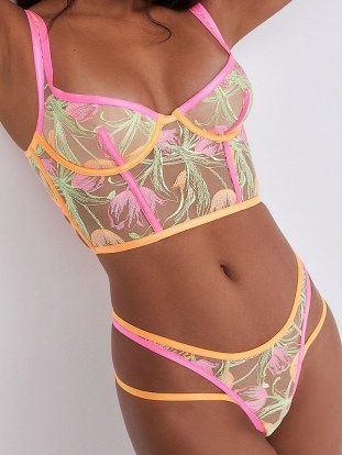 FOR LOVE & LEMONS Tulip Bustier / bright floral embroidered bustiers - flipped