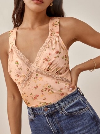 Reformation Vendome Top | floral vintage style camisole - flipped