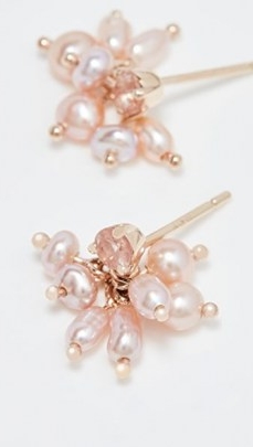 Wwake 14k Blush Pearl Cloudburst Earrings ~ light pink jewellery
