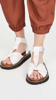 Zimmermann Bow Front Sandals Off White - flipped
