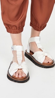 Zimmermann Bow Front Sandals Off White