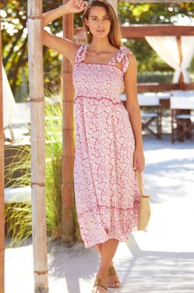 Aspiga ALEXA SATIN MIDI DRESS ~ women’s pink and lilac summer dresses