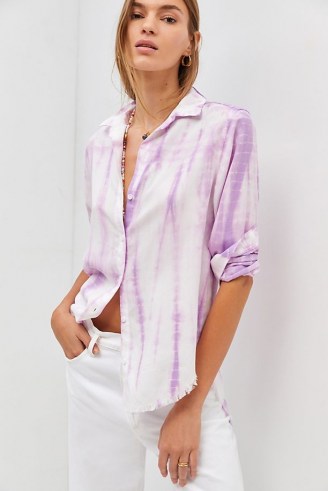 Cloth & Stone Frayed Buttondown / women’s purple tie dye shirts
