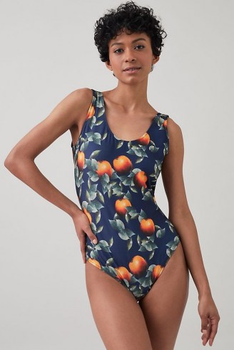 OAS Orange Swimsuit / scoop back fruit print swimsuits / women’s swimwear - flipped