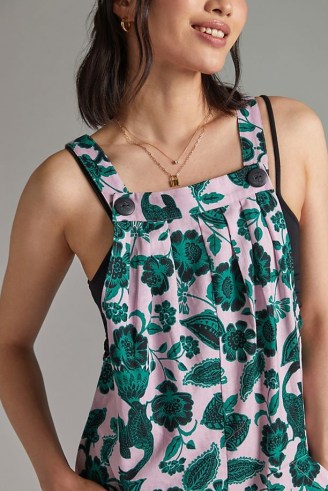Corey Lynn Calter Gardenia Jumpsuit / floral sleeveless bib jumpsuits