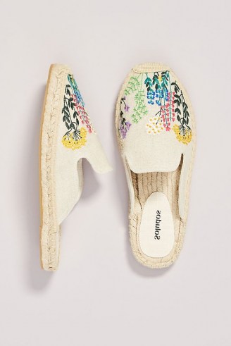 Soludos Wildflower Mules / floral embroidered mule espadrilles / women’s slip on summer flats - flipped
