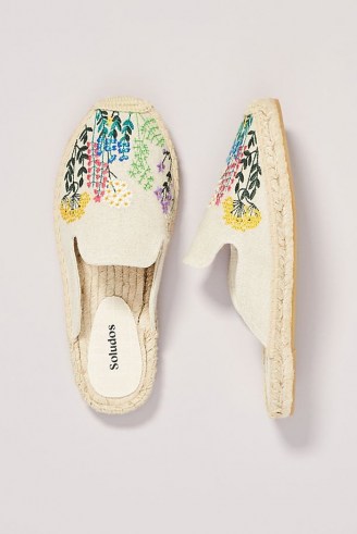 Soludos Wildflower Mules / floral embroidered mule espadrilles / women’s slip on summer flats