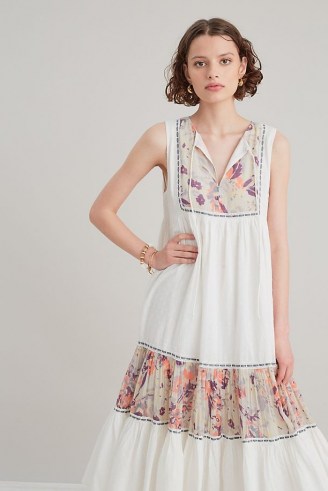 ANTHROPOLOGIE Shalini Sleeveless Midi Dress / cotton sleeveless floral dresses