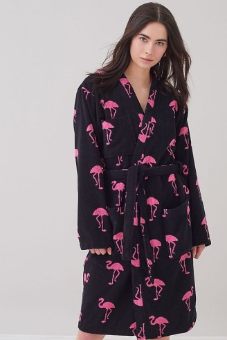 OAS Flamingo Robe / women’s cotton animal print robes - flipped