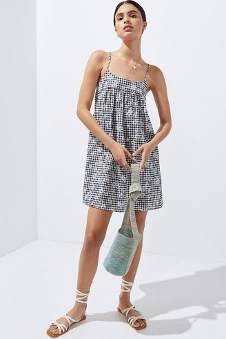 Amadi Daisy Gingham Mini Dress / strappy floral and check print dresses - flipped