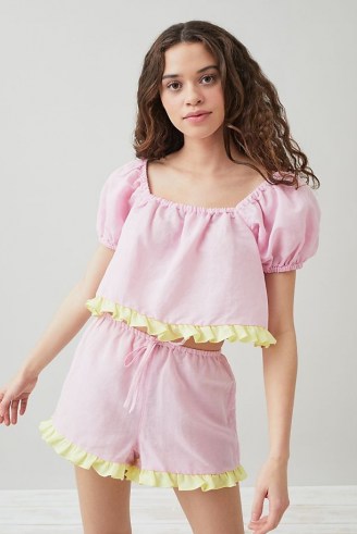 Dora Larsen Emelie Sleep Shorts in Pink - flipped