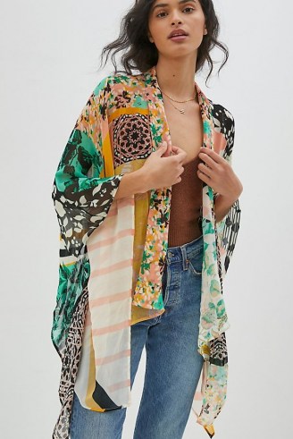 ANTHROPOLOGIE Clea Kimono / floaty mixed print kimonos
