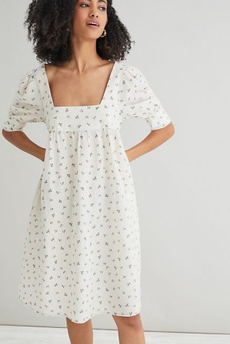 Second Female Square Neck Midi Dress | women’s white cotton floral dresses | womens summer clothing at Anthropologie