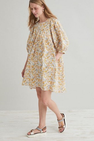 Anthropologie x Meadows Crocus Mini Dress | womens floral vintage style dresses | women’s retro summer fashion | organic cotton clothing