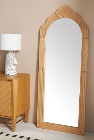 ANTHROPOLOGIE Skye Mirror ~ handcarved oak wood framed mirrors ~ home accessories - flipped