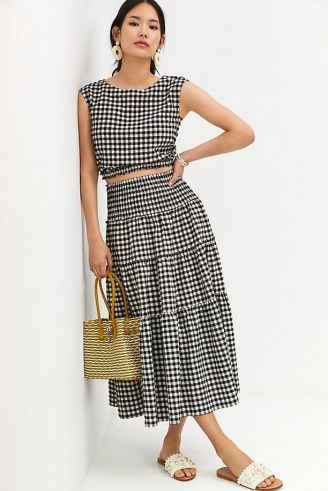 Maeve Gingham Skirt Set / black and white checks / womens check print co ord / summer fashion sets / tops and skirts bought together / women’s clothing co ords - flipped