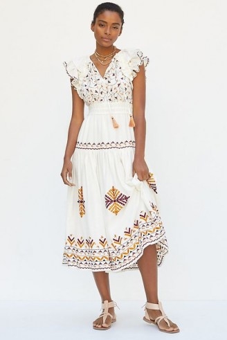 ANTHROPOLOGIE Embroidered Maxi Dress ...