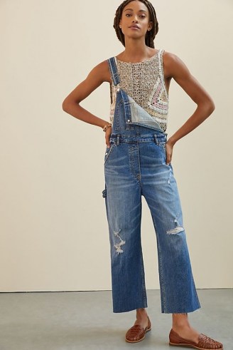 Pilcro Painters Denim Overalls ~ womens distressed dungarees - flipped