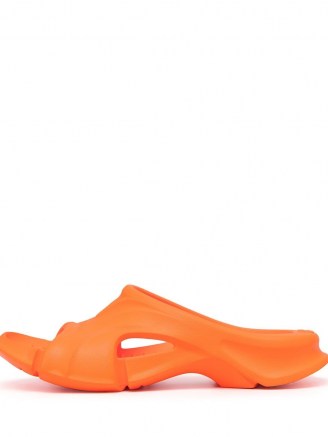 Balenciaga Orange Mold slide sandals | bright summer flats - flipped