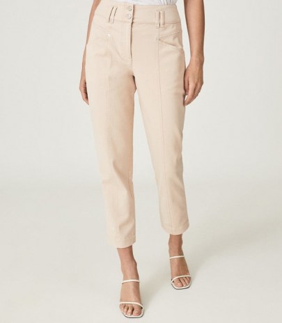 REISS BAXTER RELAXED TAPERED FIT TROUSERS PINK / women’s summer denim - flipped