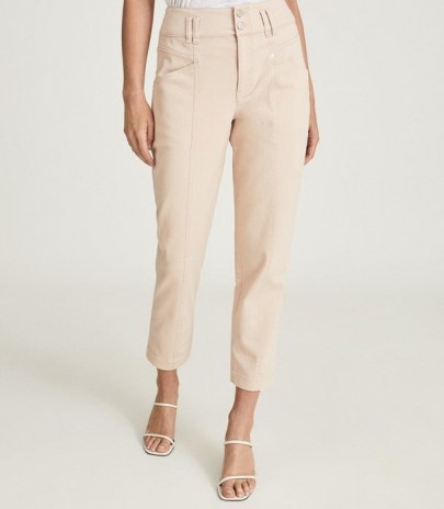 REISS BAXTER RELAXED TAPERED FIT TROUSERS PINK / women’s summer denim