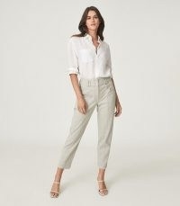 BAXTER RELAXED TAPERED FIT TROUSERS SAGE ~ light green casual pants