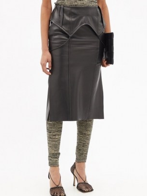 PETAR PETROV Ruel folded-waist black leather skirt ~ womens contemporary skirts ~ women’s designer fashion