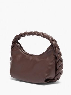 HEREU Espiga mini brown leather shoulder bag / woven top handle handbags / womens braided bags / weave design handbag / women’s chic accessories