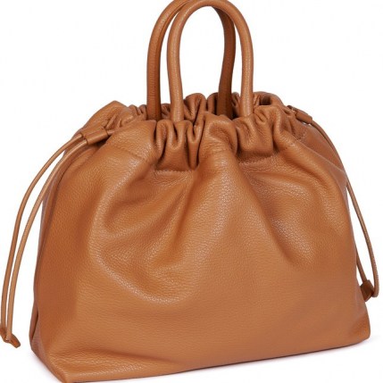 FURLA ESSENTIAL Bucket Bag S ~ brown leather drawstring top handle bags