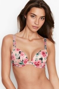 Victoria’s Secret Floral Shine Strap Push-up Bra | sparkly logo strap bras