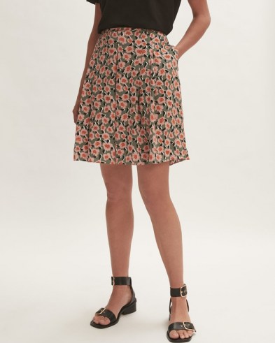 JIGSAW CAMELLIA PLEATED MINI SKIRT / floral skirts / womens fashion