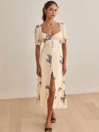 REFORMATION Darla Dress / romantic floral ruched bust dresses - flipped
