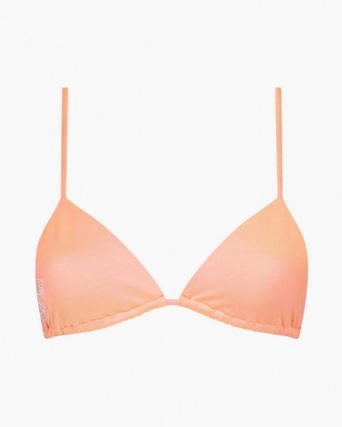 les girls les boys colour change triangle bikini top pink ~ strappy halterneck bikinis - flipped